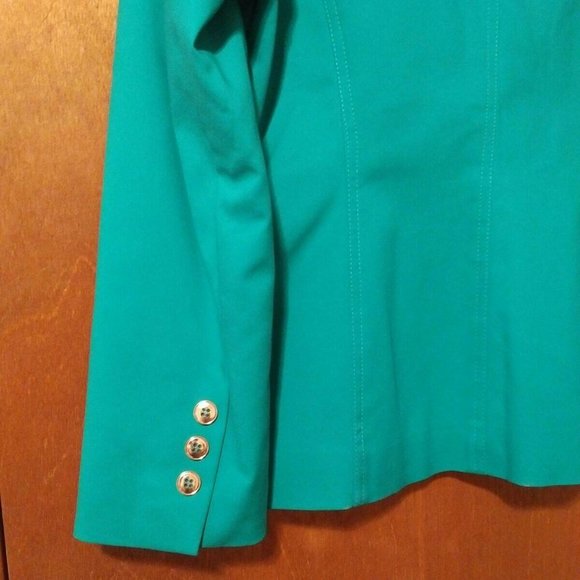 Sandra Angelozzi Emerald Green Blazer, Gold Buttons, Italian 38 fits M - Picture 5 of 7